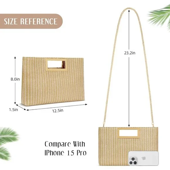 Women’s A-beige Leather Imported Magnetic Evening Purse Hand Bags - Picture 6 of 7